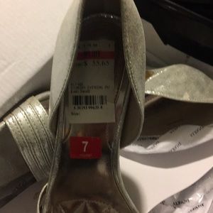 Alfani silver evening shoes never worn